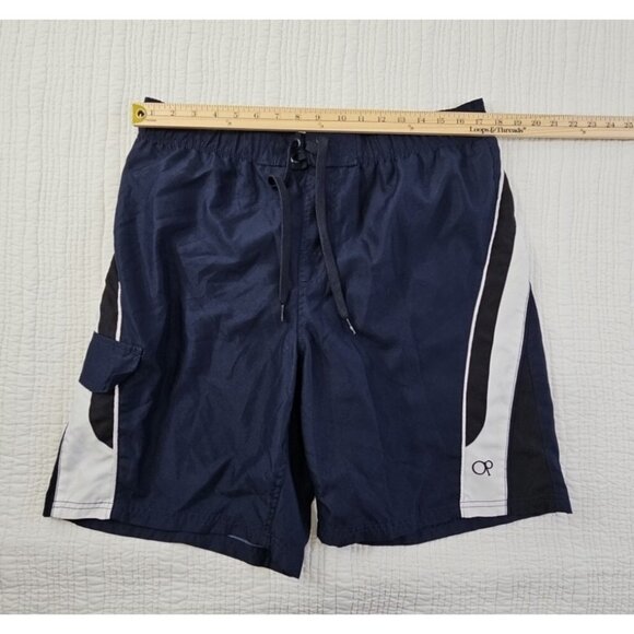 Ocean Pacific Board Shorts Men's Large (36-38) Navy Blue Drawstring 9" Inseam - Picture 7 of 12
